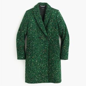 J. Crew Women's Daphne Emerald Twill Wool Top Coat